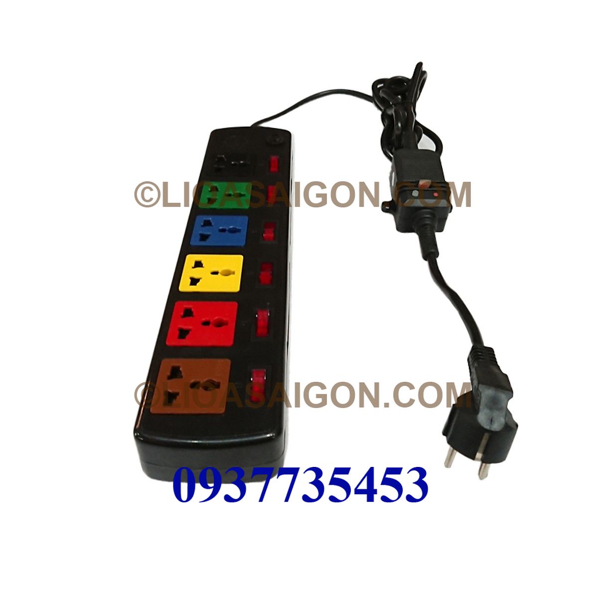 Ổ CẮM LIOA CHỐNG GIẬT 6 LỖ CẮM 3 CHẤU