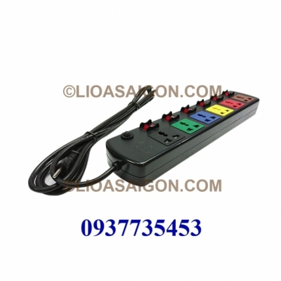 Ổ cắm điện LiOA 6 lỗ 3 chấu 6 công tắt 6DOF33N