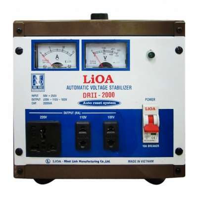 Ổn áp 1P DRII LiOA DRII-2000 2kVA (Nâu đậm)